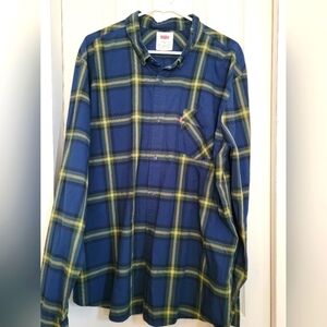 Men's Levi's plaid long sleeve button down, size XXL
